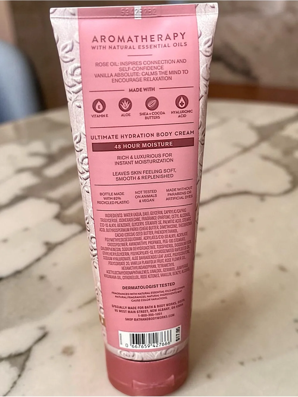 Bath & Body Works Inspire Love Rose + Vanilla Body Cream - Light Pink
